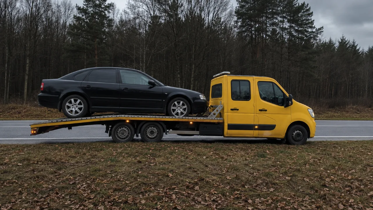 Sedan na lawecie – wymiana koła i pomoc drogowa Ełk