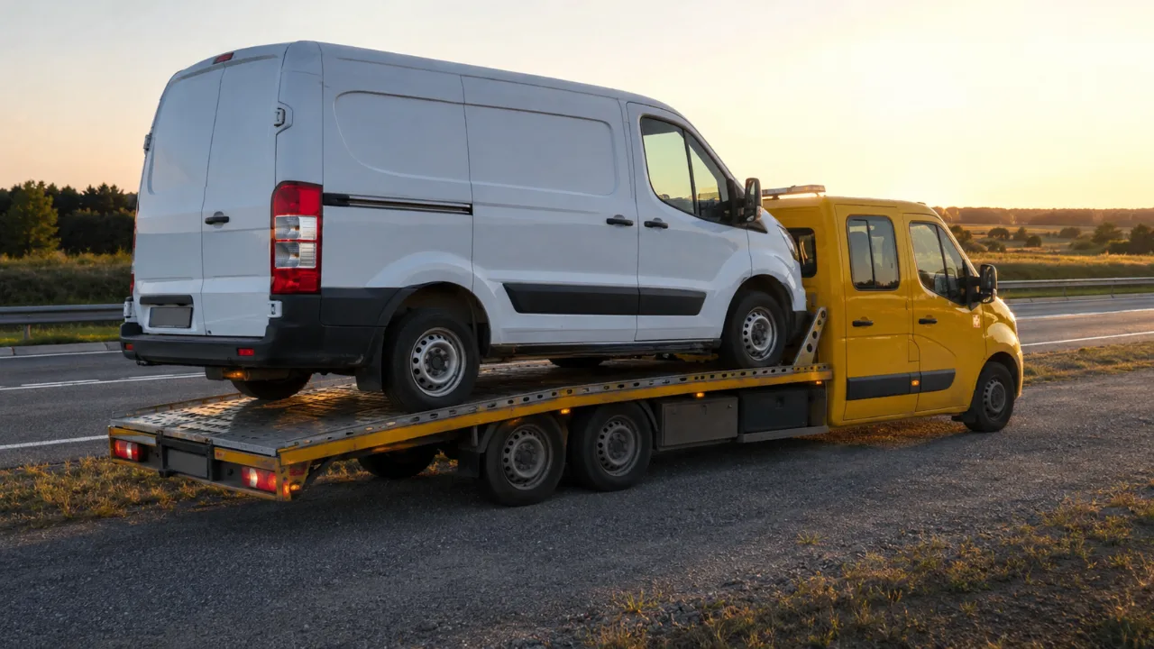 Bus zabierany z trasy ekspresowej o zachodzie słońca – Ełk